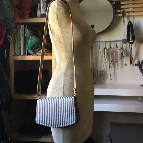 Anthropologie Holding Horses Pinstripe bag