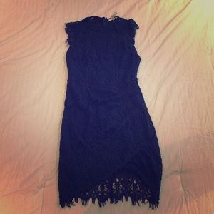 US 8 / Australian 14 Navy Blue Lace Cocktail Dress