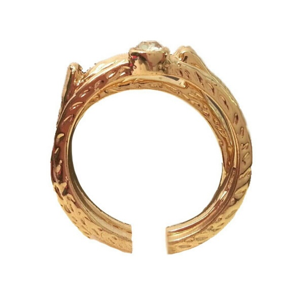 Lauren Conrad 3 Ring set gold branch diamond sz 7 - Picture 2 of 2