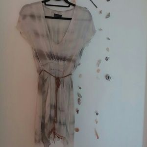 Obey cream and grey tie dye festival dress