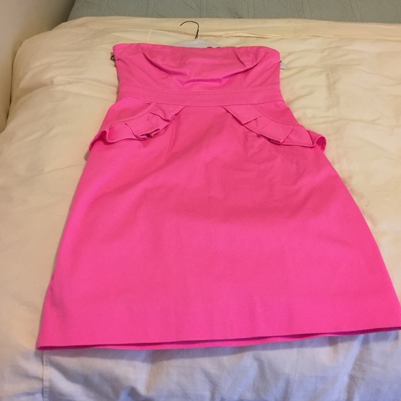 Hot Pink Strapless Jcrew dress