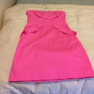 Hot Pink Strapless Jcrew dress