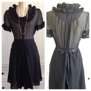 🌷100K Sale Marc Jacobs Ruffle Trim Blue Dress