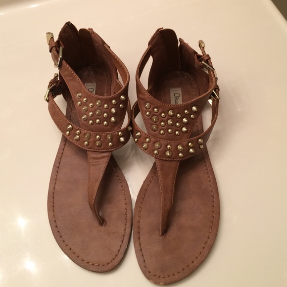 Brown spiked sandals