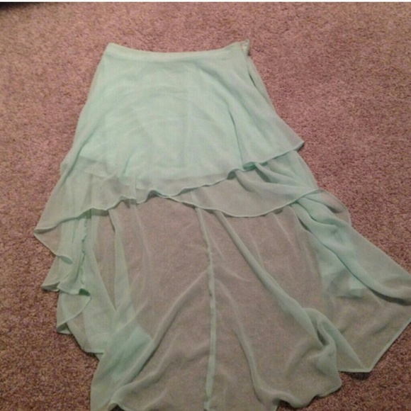 Teal hi low skirt