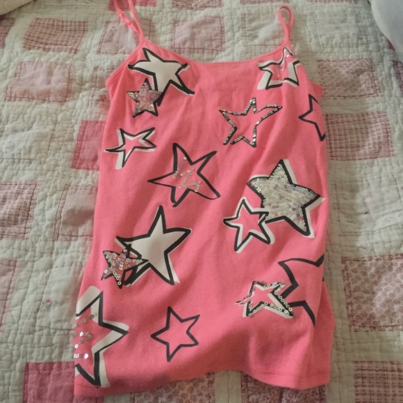 girls pink stars cami