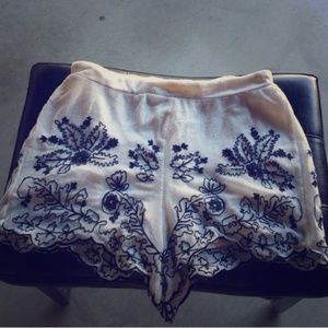 SOLD Embroidered elastic waist shorts