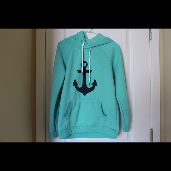 Mint Green Anchor Hoodie
