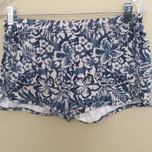 Hollister tropical blue and white shorts