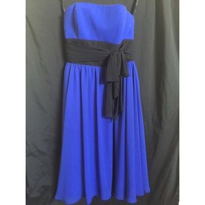 Royal Blue and Black formal tea length dress!!