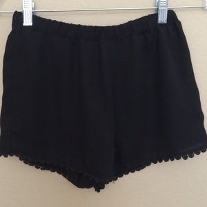 Brandy Melville black sheer short w/ lace bottom