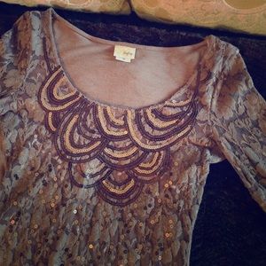 Buckle Daytrip Sequin/Lace Top