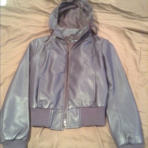 Purple faux leather jacket