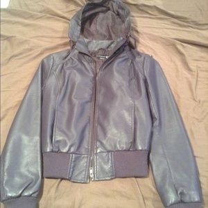 Purple faux leather jacket