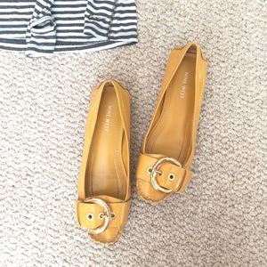 Nine West Patent Leather Yellow Loafer Flats