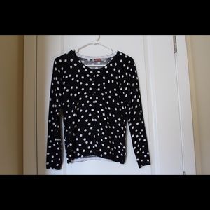 Polka Dotted button up Sweater