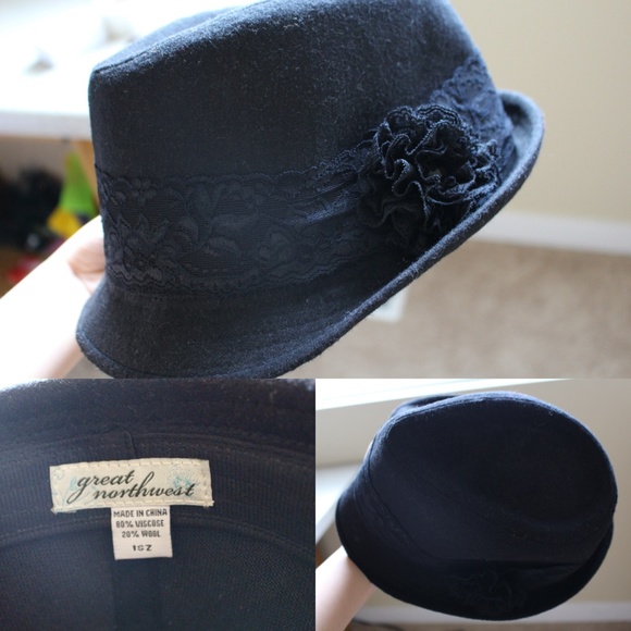 Black Fedora with Lace
