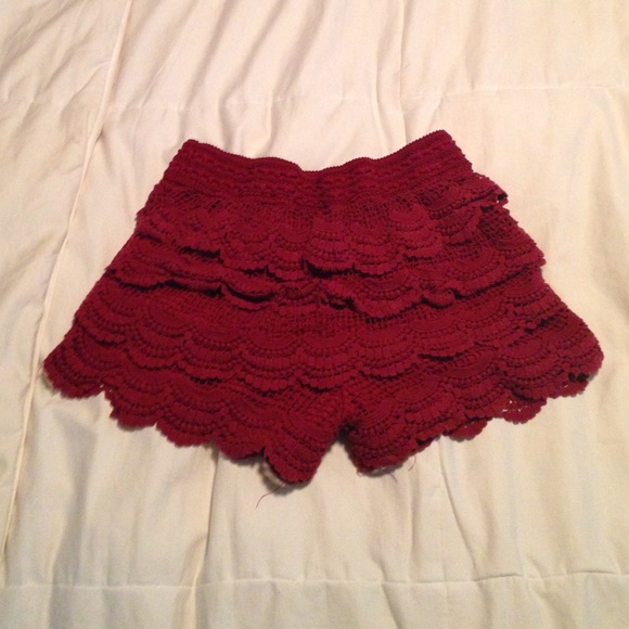 Red Lace Shorts