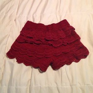 Red Lace Shorts