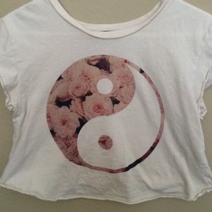 Brandy Melville floral yin yang top