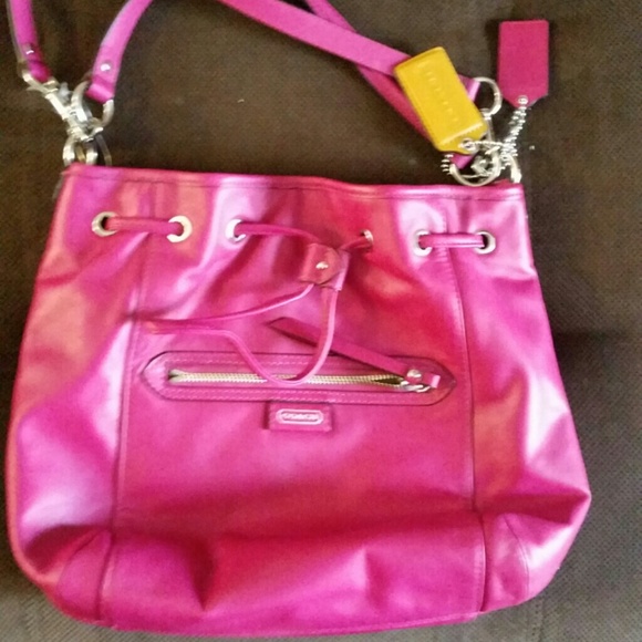 Magenta leather Coach purse!