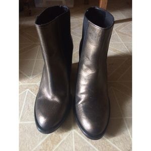 Zara Burnt Gold Leather Ankle Boots -size 7.5