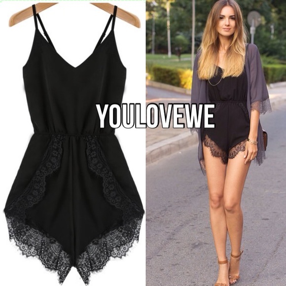 black romper shorts outfit
