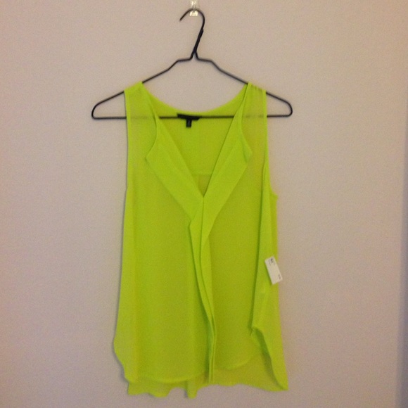 Lime green sheer top Francesca's Collections