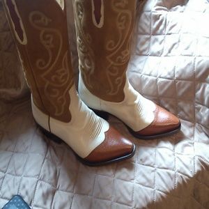 Lizard tipped, Leather and Suede Cowboy Boots