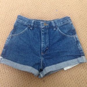 High waisted denim shorts