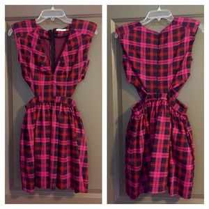 Plaid "Pretty in Pink" cut-out dress!