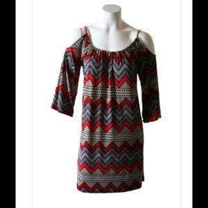 Red zig zag Dress - M