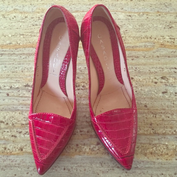👠Casadei Red Croc pumps👠