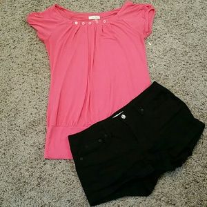 Pink top with scoop neck