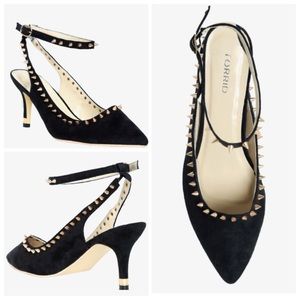 Spike Studded Kitten Heels (Wide Width)