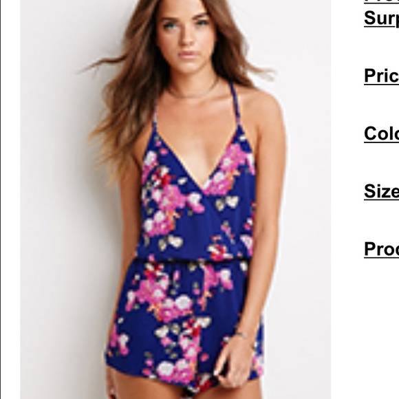 NEW Forever21 Floral Surplice Romper