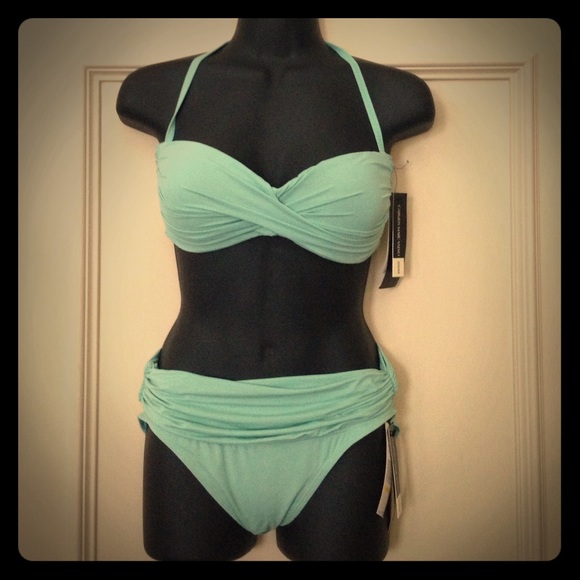 NWT Carmen Marc Valvo Mint Swim Bikini Medium