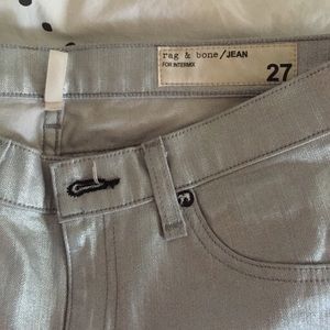Rag & Bone silver coated skinnies sz 27