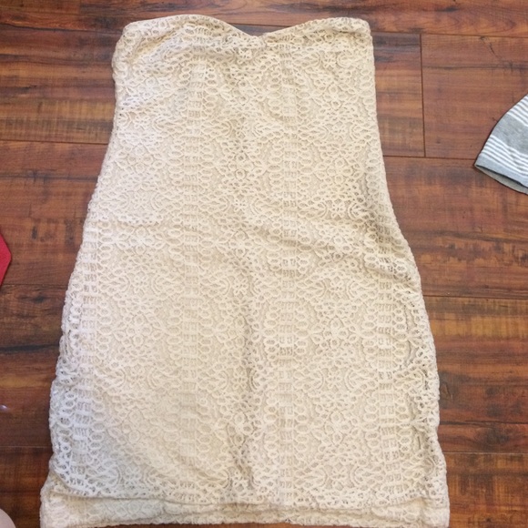 Cream tight fit dress