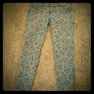 Floral pattern skinny jeans