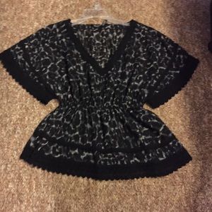Black cheetah print blouse