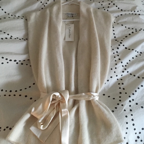 Calvin Klein angora blend sweater cardi/wrap sz M