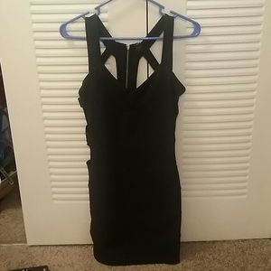Near brand newBlack open back body con dress