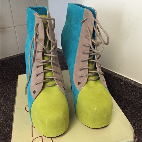 Glaze Booties-Turq/Lime/Grey