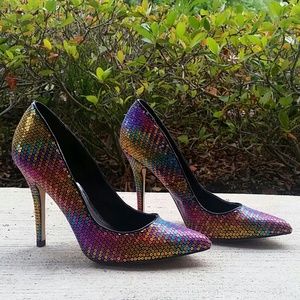 ALDO Multi-colored, sequined  heels