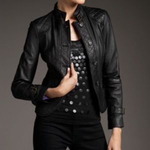 Black lamb leather jacket 100% real