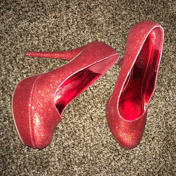 Red Glittery Bonnibel Heels