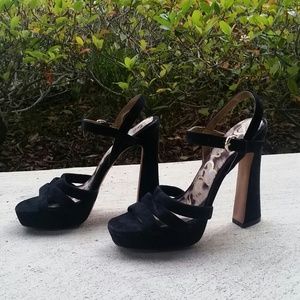 Sam Edelman Black, suede pumps.