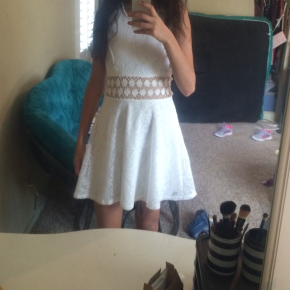 White crochet dress