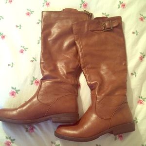 Brown riding boots